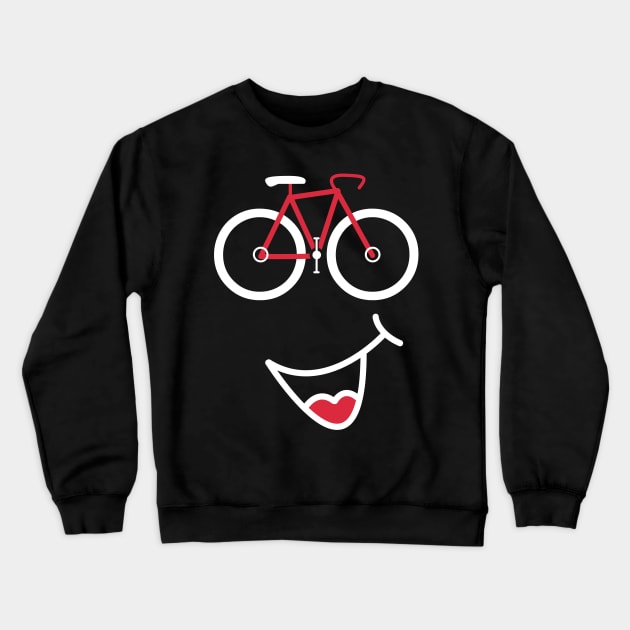 Bicycle Smiley Face Bike Emoji Crewneck Sweatshirt by 4U2NV-LDN